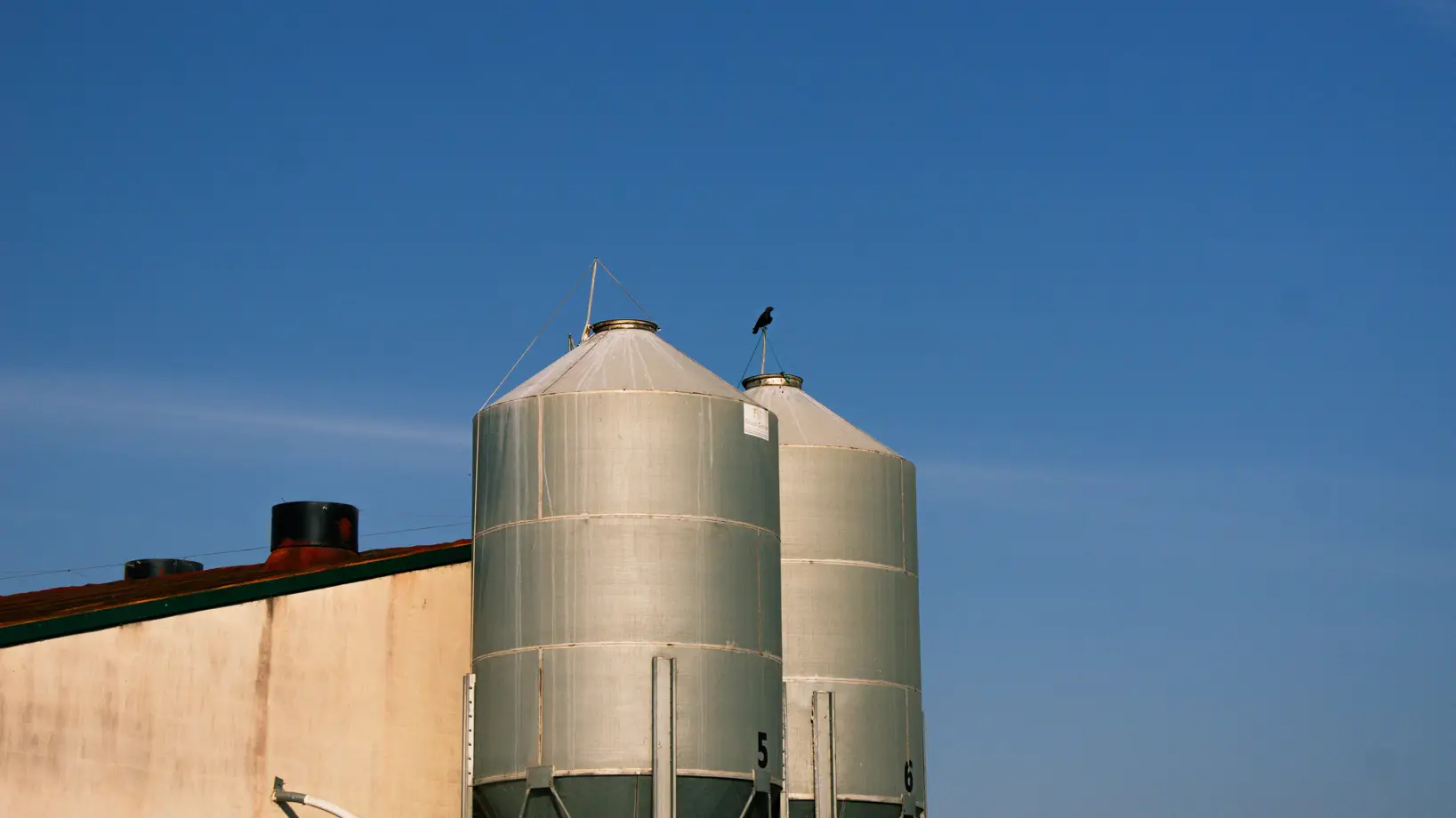 Silos de granjas con sensores de nivel instalados
